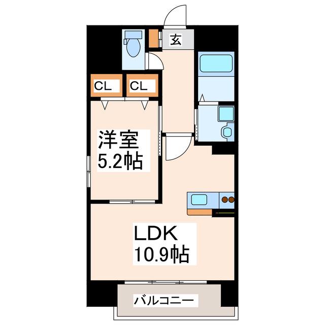 プレシャス(1LDK/7階)の間取り写真