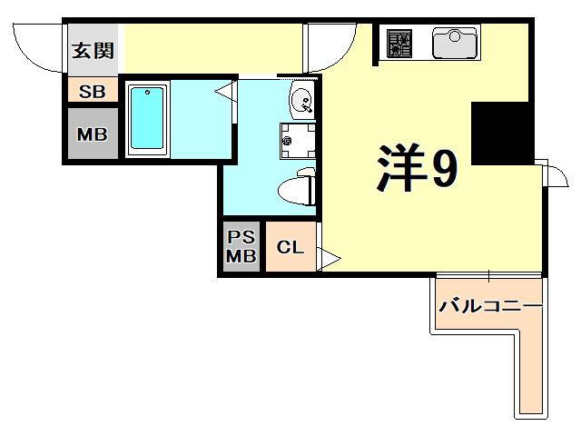 SOLCEREJEIRA西宮(ワンルーム/8階)の間取り写真