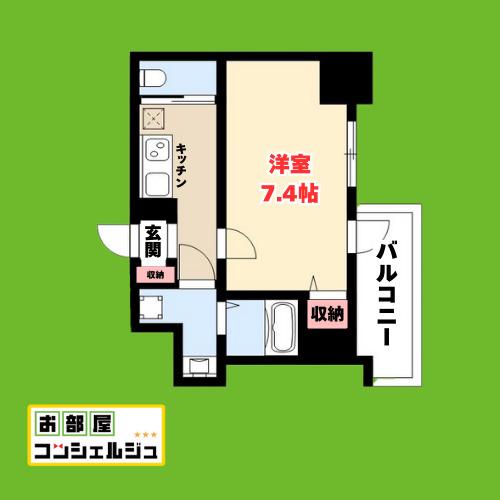 エスリード新栄デュオ(1K/8階)の間取り写真