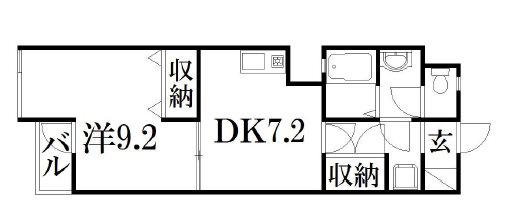 レインボープラザ(1DK/1階)の間取り写真