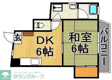 天神JOEビル(1DK/4階)の間取り写真