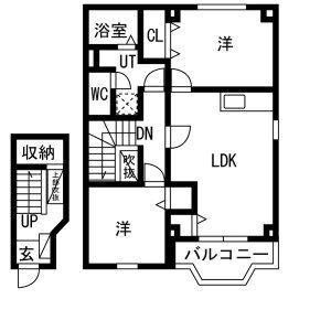 ドリーム C(2LDK/2階)の間取り写真