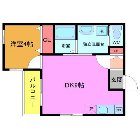 フロレゾン(1DK/1階)の間取り写真