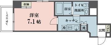 アムス四谷三丁目(1K/4階)の間取り写真