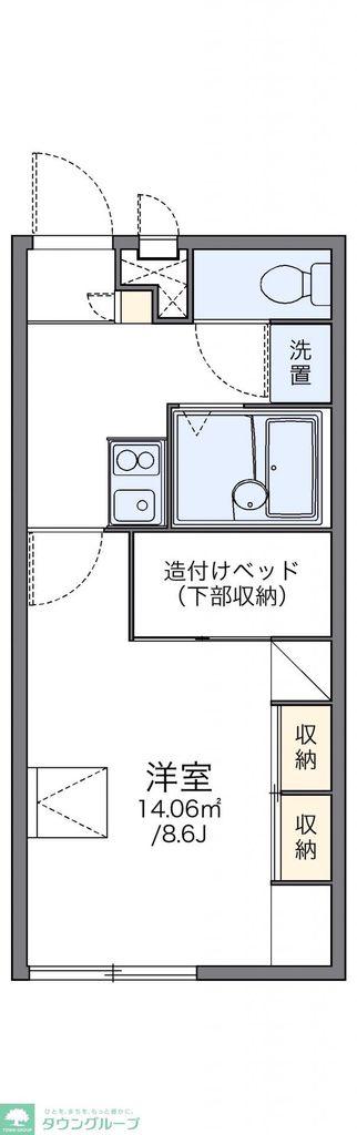 レオパレスミモザ(1K/1階)の間取り写真