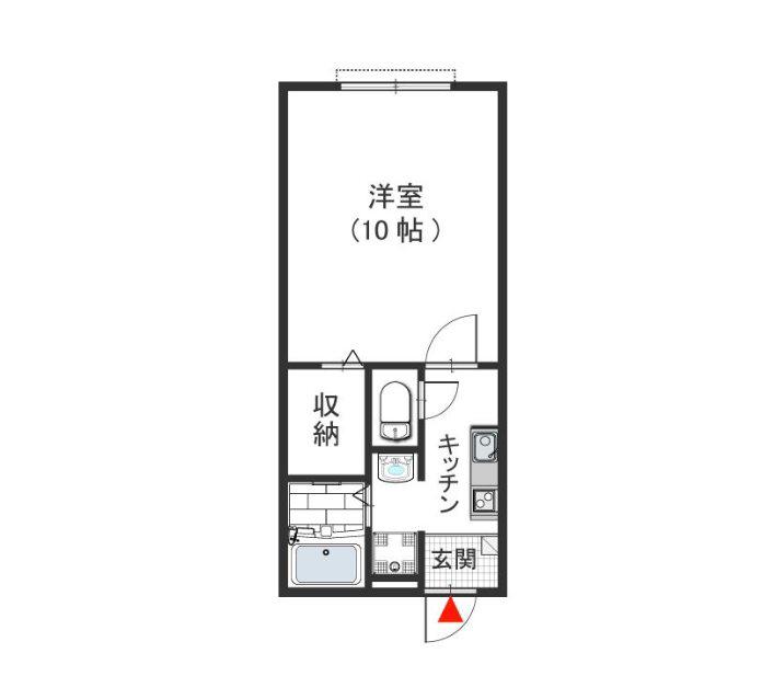 シンプルライフ(1K/2階)の間取り写真