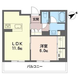 レガリータII(1LDK/2階)の間取り写真