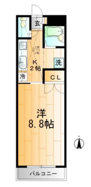 コーポJOY(1K/2階)の間取り写真