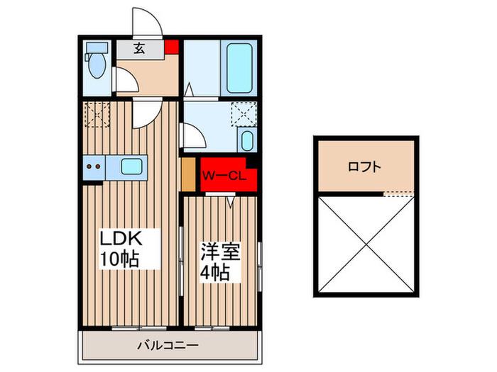 ステラフィオーレ(1LDK/2階)の間取り写真