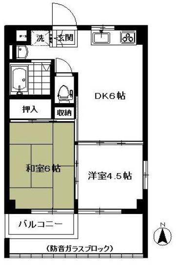 KフラットI(2DK/2階)の間取り写真