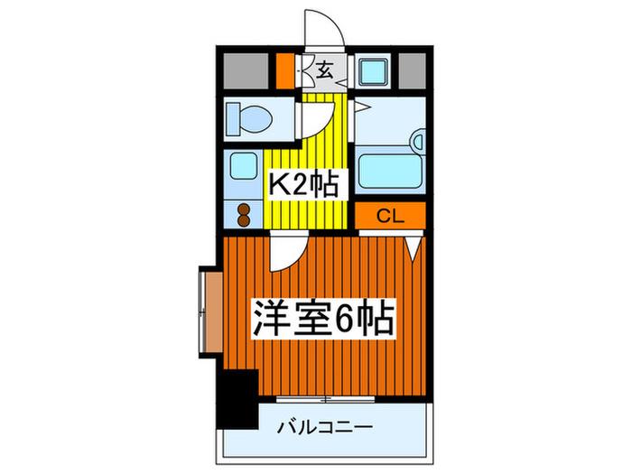 アクシーズタワー川口幸町II(1K/3階)の間取り写真