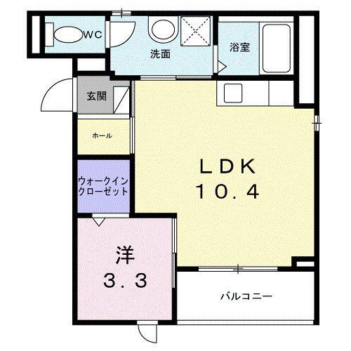リラヴェール日吉(1LDK/2階)の間取り写真