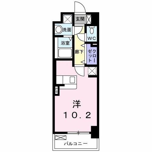 セイント野並(ワンルーム/4階)の間取り写真