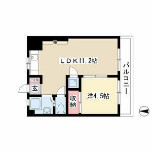 シーズンコート春田(1LDK/4階)の間取り写真