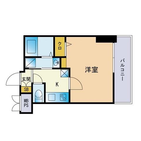 エンクレスト大手門Ⅱ(1K/6階)の間取り写真