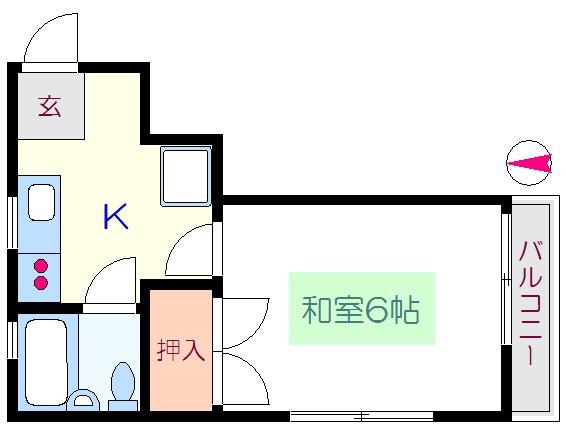 メゾン仲丸(1K/3階)の間取り写真