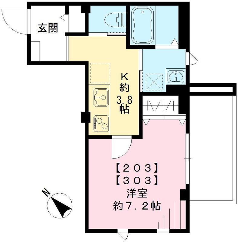 レジデンス泰地(1K/2階)の間取り写真