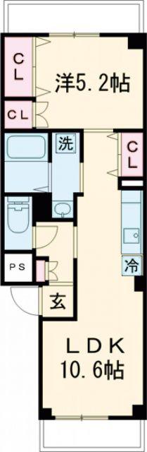 メゾン・ド・赤迫(1LDK/2階)の間取り写真