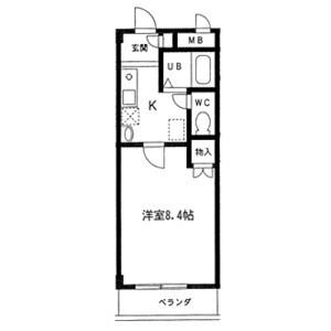 レジデンス赤坂(1K/2階)の間取り写真