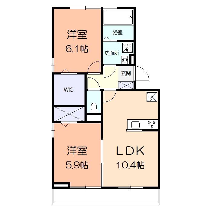 ロジック 1(2LDK/1階)の間取り写真