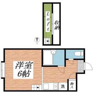 パンシオン白川台1(ワンルーム/2階)の間取り写真