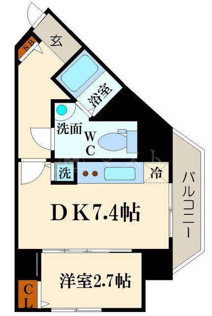 YMK NANBA(1DK/5階)の間取り写真