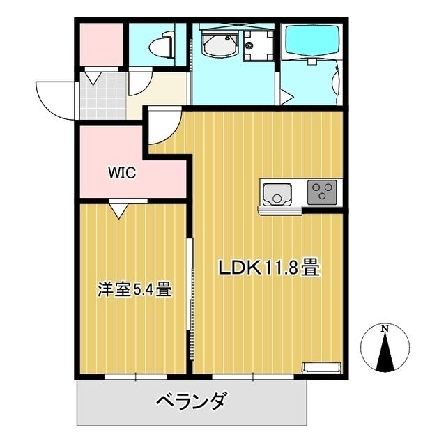 ルミナーレ(1LDK/1階)の間取り写真