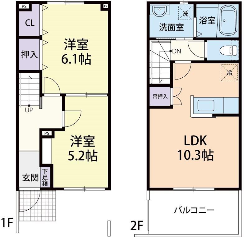 TS SELECT(2LDK/1階)の間取り写真