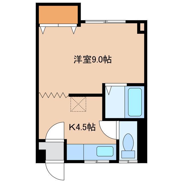 ハイツゆの川(1K/2階)の間取り写真
