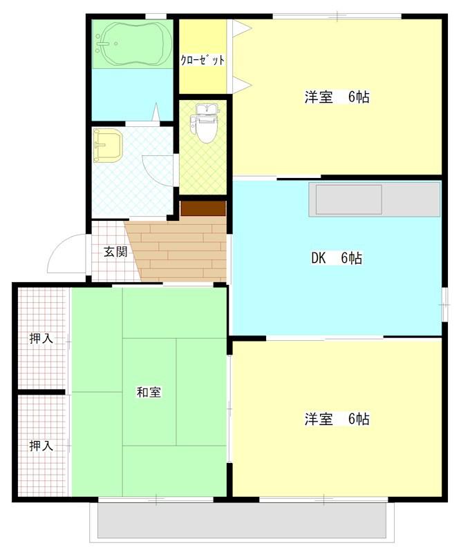 サンセールマスイB(3DK/1階)の間取り写真