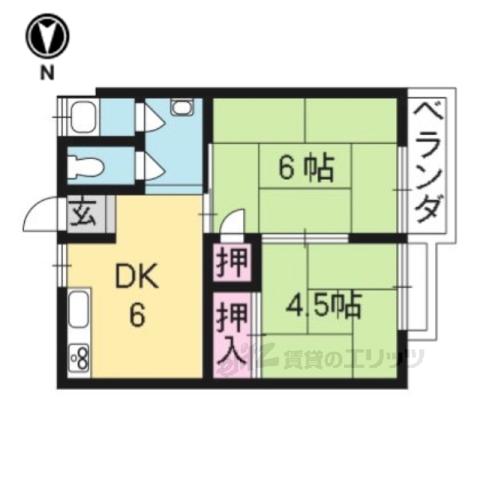 三丁目ハイツ(2DK/2階)の間取り写真