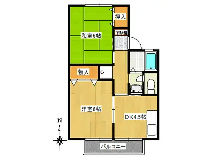 メゾンエンジェル(2K/2階)の間取り写真