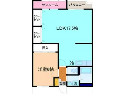 バードピュア舟津(1LDK/5階)の間取り写真