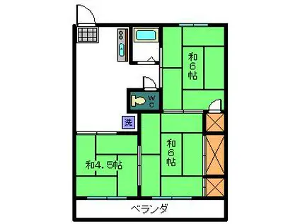 第3戸塚ハイツ(3K/2階)の間取り写真