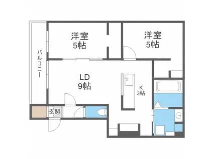 CREST(2LDK/2階)の間取り写真