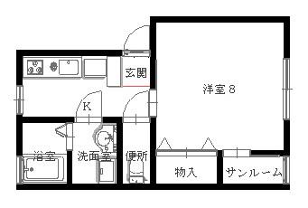 SJハイム野町(1K/1階)の間取り写真