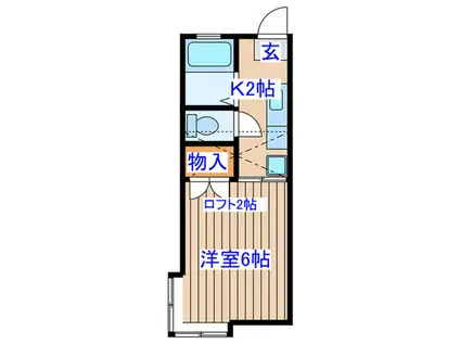 ロワール八乙女(1K/2階)の間取り写真