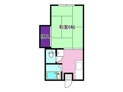 メゾンフジ(1K/1階)の間取り写真