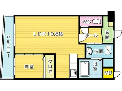 出屋敷館(1LDK/4階)の間取り写真