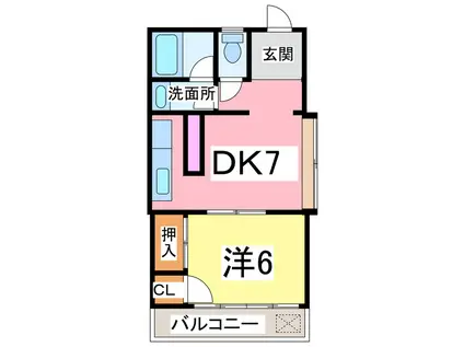 マルコビル木更津(1DK/3階)の間取り写真
