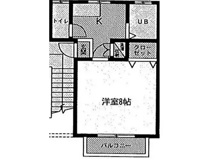 アスピレメゾン(1K/1階)の間取り写真