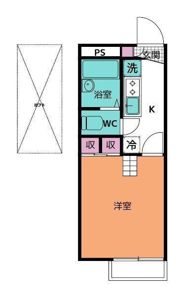 NATURA FUNABORI(1K/1階)の間取り写真