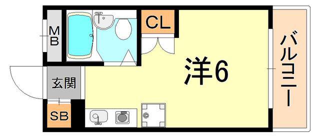サニーパレス五色山(ワンルーム/1階)の間取り写真