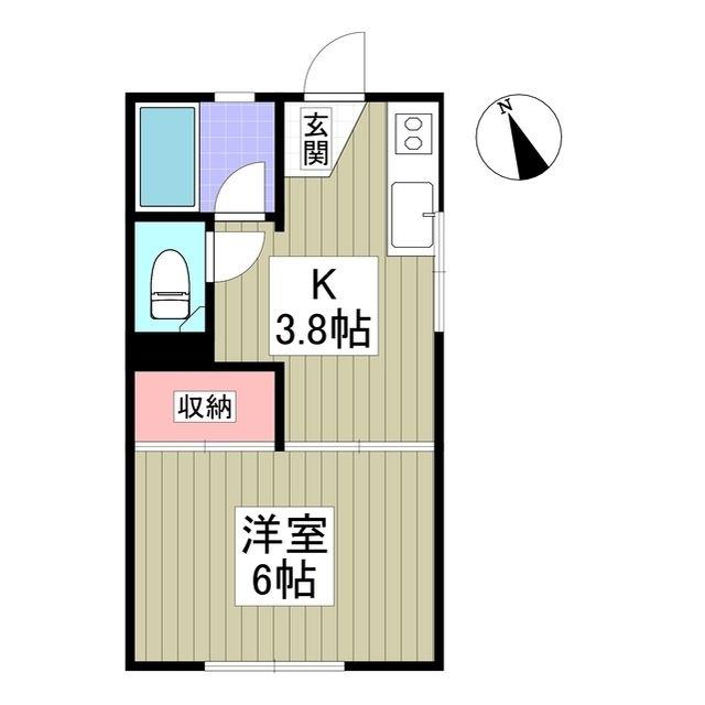 弥生コーポ A棟(1K/1階)の間取り写真