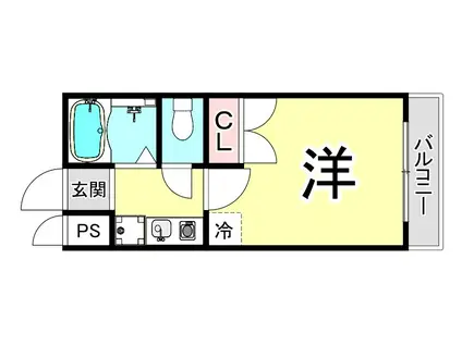 レオパレス 甲子園口(1K/1階)の間取り写真