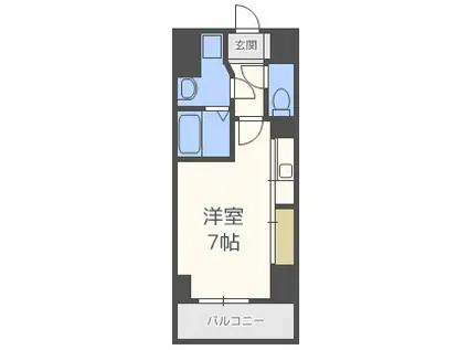 S-RESIDENCE 難波 VIALE(1K/8階)の間取り写真