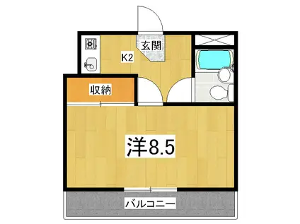 ピアッツァ・アルテ(1K/2階)の間取り写真