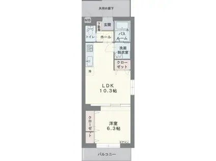 リュ・ア・ラ・モード(1LDK/5階)の間取り写真