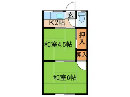 関口荘(2K/2階)の間取り写真