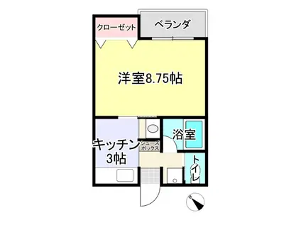 セントラルパーク(1K/2階)の間取り写真